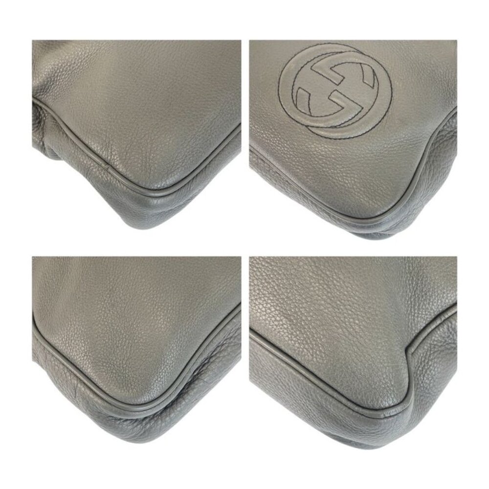 Gucci Soho Grey Silver Hardware Leather Business Bag Shoulder Bag - Picture 3 of 9